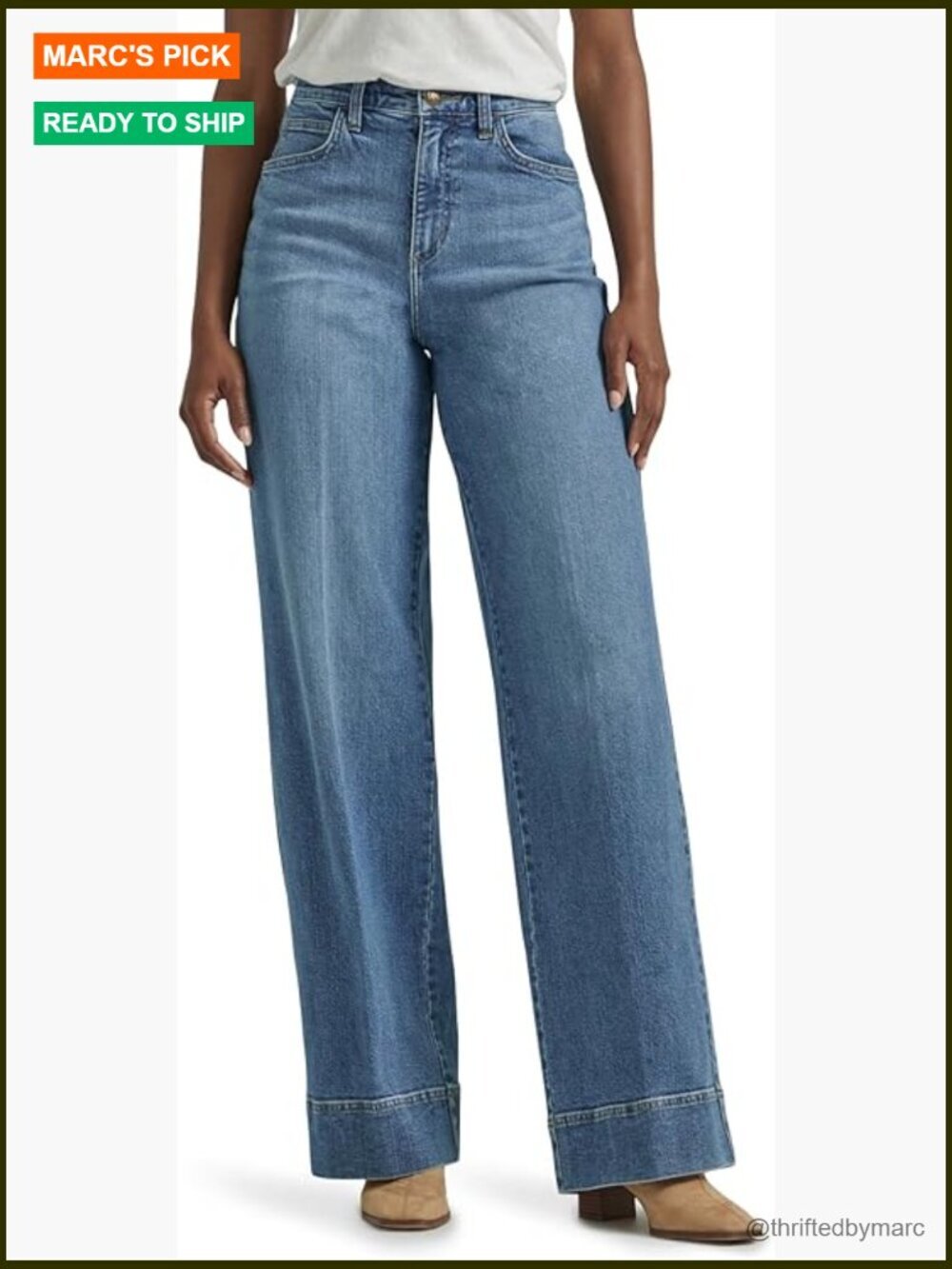 High Rise Trouser Jean Stretch Denim Relaxed Fit 5 Pocket